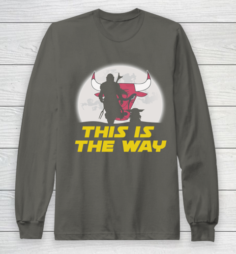 Chicago Bulls NBA Basketball Star Wars Yoda And Mandalorian This Is The Way Long Sleeve T-Shirt 5