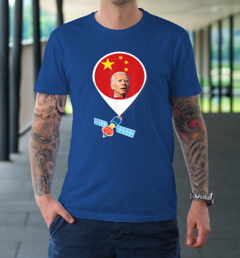 Chinese Spy Balloon Funny Surveillance Joe Biden China Flag T-Shirt 7