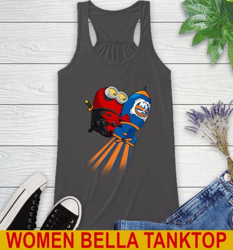 NHL Hockey New York Islanders Deadpool Minion Marvel Shirt Racerback Tank 10