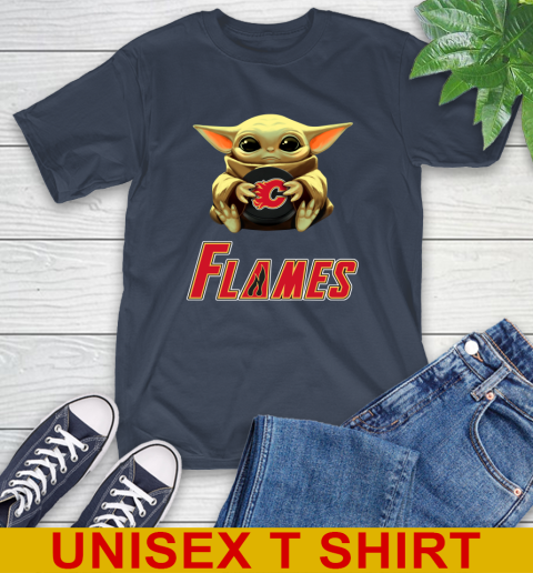 NHL Hockey Calgary Flames Star Wars Baby Yoda Shirt 4