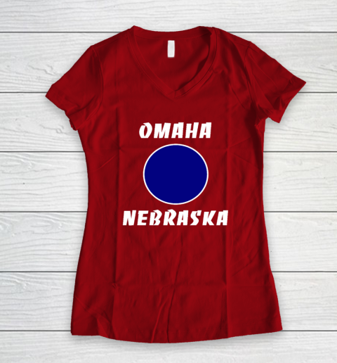 Nebraska Blue Dot Democratic 2nd District Omaha Women's V-Neck T-Shirt 6