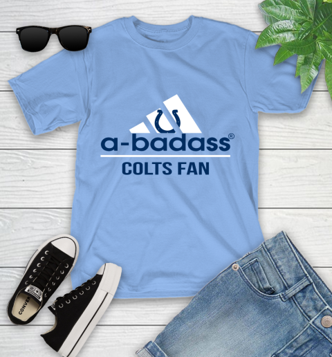 NFL A Badass Indianapolis Colts Fan Adidas Football Sports Youth T-Shirt 15