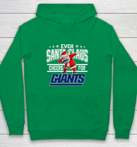 New York Giants Even Santa Claus Cheers For Christmas NFL Youth Hoodie 4