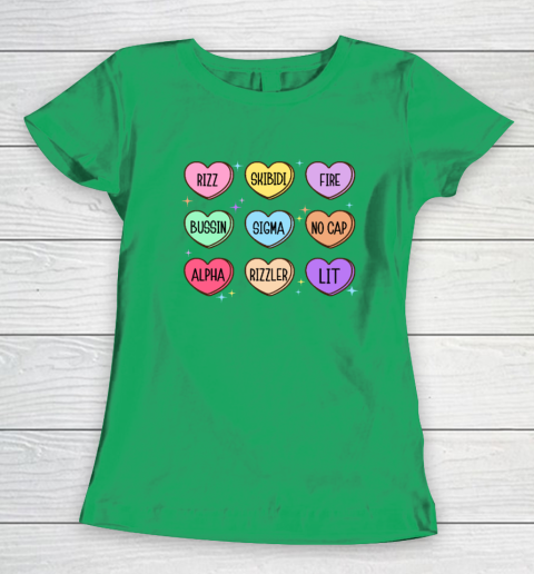 Skibidi Valentine's Day Candy Heart Funny Valentine Rizz Women's T-Shirt 4