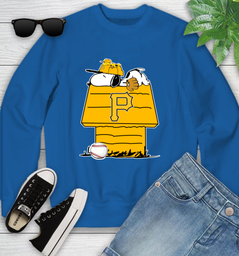 MLB Pittsburgh Pirates Snoopy Woodstock The Peanuts Movie Baseball T Shirt Youth Sweatshirt 8