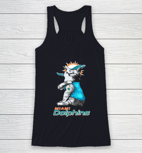 NFL Football My Cat Loves Miami Dolphins Racerback Tank 7