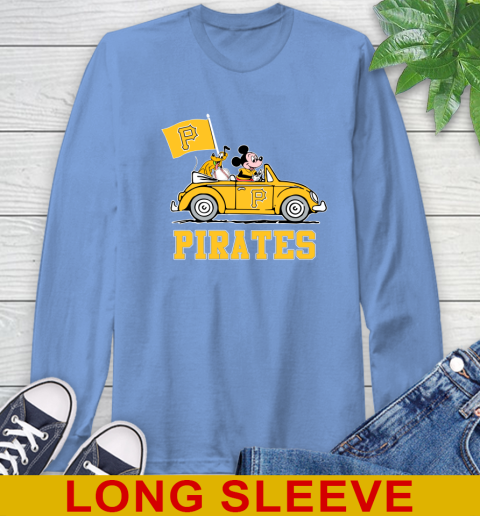 MLB Baseball Pittsburgh Pirates Pluto Mickey Driving Disney Shirt Long Sleeve T-Shirt 11