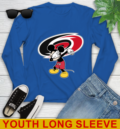 Carolina Hurricanes NHL Hockey Dabbing Mickey Disney Sports Youth Long Sleeve 10