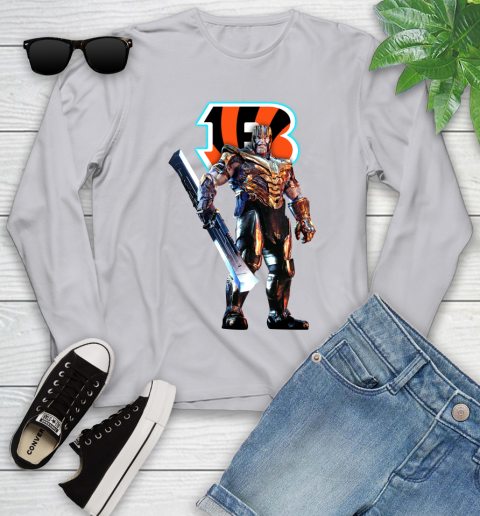 NFL Thanos Gauntlet Avengers Endgame Football Cincinnati Bengals Youth Long Sleeve 5