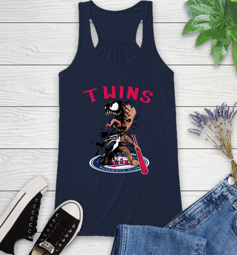 MLB Minnesota Twins Baseball Venom Groot Guardians Of The Galaxy Racerback Tank 12