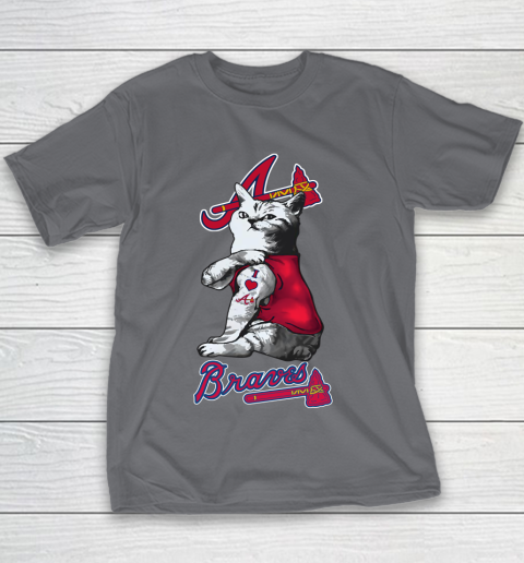 MLB Baseball My Cat Loves Atlanta Braves Youth T-Shirt 5