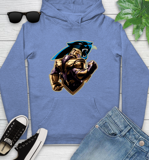 NFL Thanos Avengers Endgame Football Sports Carolina Panthers Youth Hoodie 12