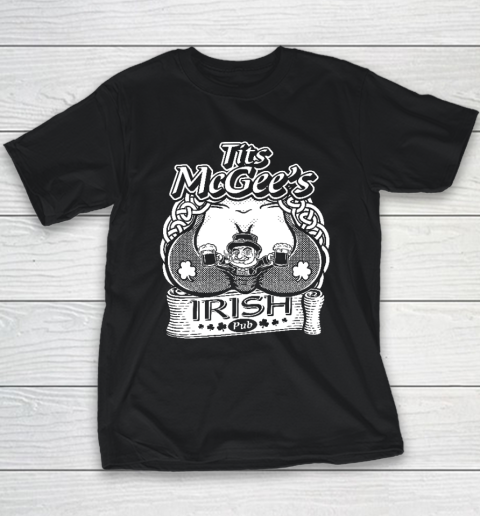 Tits McGee'ss Irish Pub Funny St. Patrick's Day Shamrocks Youth T-Shirt