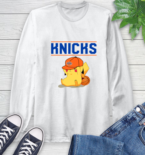 NBA Pikachu Basketball Sports New York Knicks Long Sleeve T-Shirt