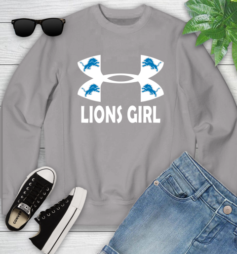 NFL Detroit Lions Girl Under Armour Football Sports Youth Sweatshirt 3