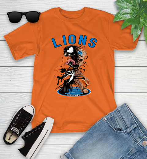 NFL Detroit Lions Football Venom Groot Guardians Of The Galaxy Youth T-Shirt 7