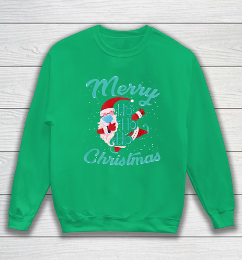 Merry Christmas Ho Ho Ho Santa Claus Wearing A Face Mask Sweatshirt 5