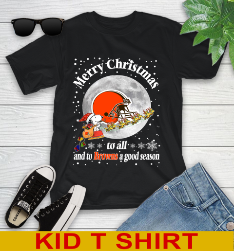 Cleveland Browns Merry Christmas To All And To Browns A Good Season NFL Football Sports Youth T-Shirt