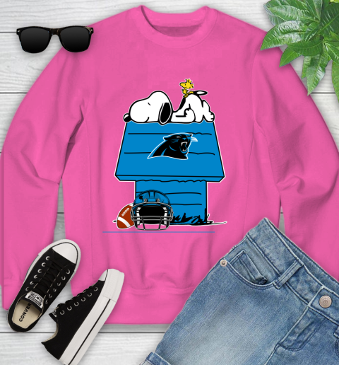 Carolina Panthers NFL Football Snoopy Woodstock The Peanuts Movie Youth Sweatshirt 7