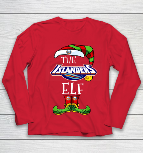 New York Islanders Christmas ELF Funny NHL Youth Long Sleeve 8