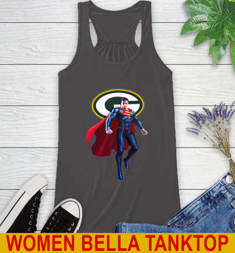 NFL Superman DC Sports Football Green Bay Packers Racerback Tank 12