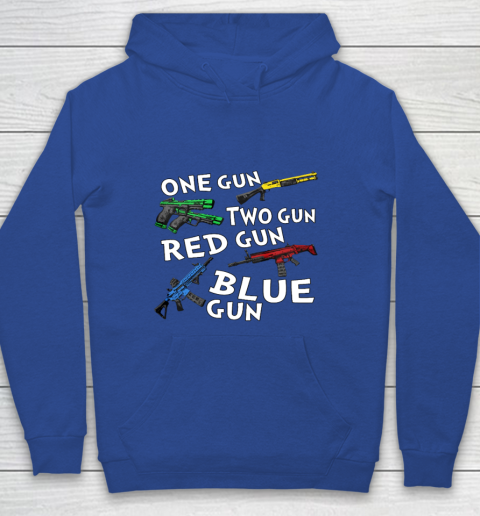 One Gun Two Gun Red Gun Blue Gun Youth Hoodie 6