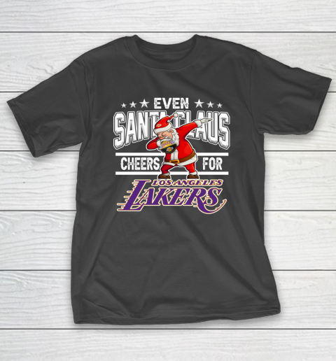 Los Angeles Lakers Even Santa Claus Cheers For Christmas NBA T-Shirt