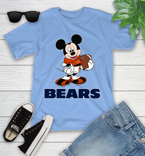 NFL Football Chicago Bears Cheerful Mickey Mouse Shirt Youth T-Shirt 11