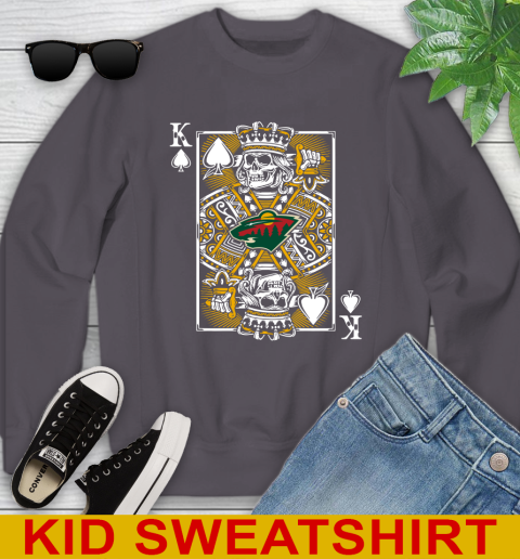 Minnesota Wild NHL Hockey The King Of Spades Death Cards Shirt Youth Sweatshirt 5