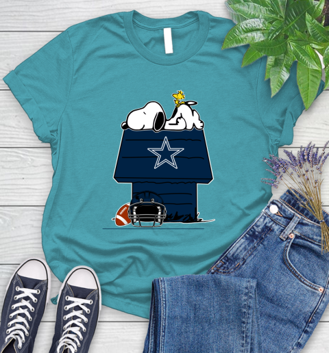 Dallas Cowboys NFL Football Snoopy Woodstock The Peanuts Movie Women's T-Shirt 12