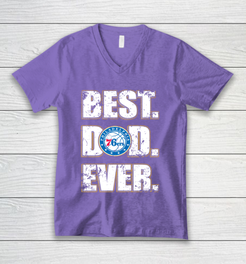 NBA Philadelphia 76ers Basketball Best Dad Ever Family Shirt V-Neck T-Shirt 8