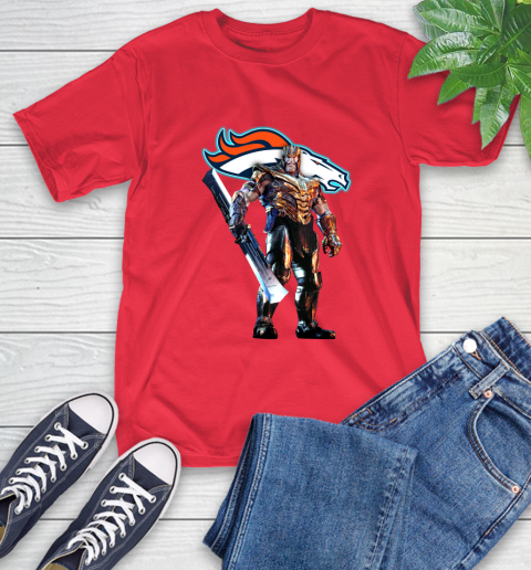 NFL Thanos Gauntlet Avengers Endgame Football Denver Broncos T-Shirt 10