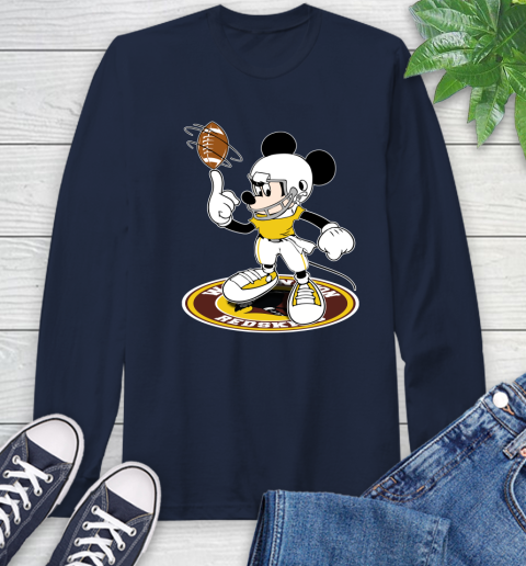 NFL Football Washington Redskins Cheerful Mickey Disney Shirt Long Sleeve T-Shirt 4