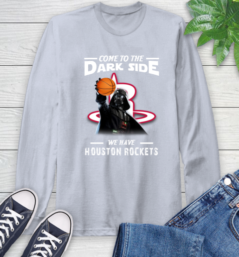 NBA Come To The Dark Side We Have Houston Rockets Star Wars Darth Vader Basketball Long Sleeve T-Shirt 6