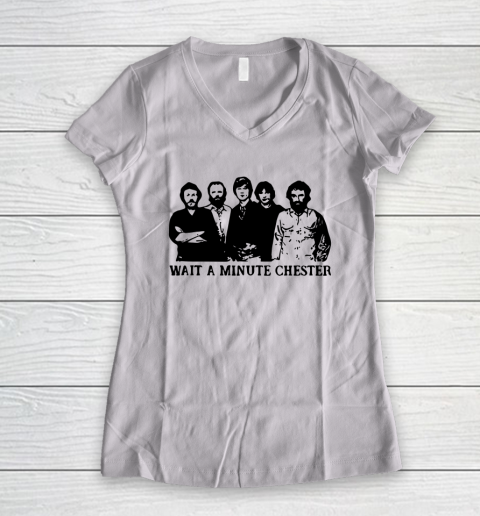 Wait A Minute Chester April Wine Women's V-Neck T-Shirt