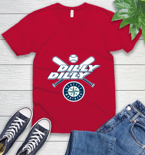 MLB Seattle Mariners Dilly Dilly Baseball Sports V-Neck T-Shirt 8