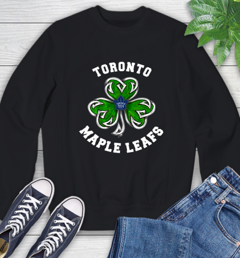 NHL Toronto Maple Leafs Three Leaf Clover St Patrick's Day Hockey Sports Sweatshirt