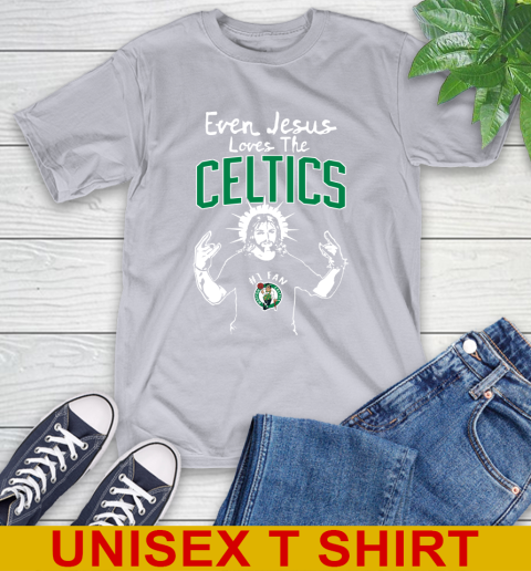 Boston Celtics NBA Basketball Even Jesus Loves The Celtics Shirt T-Shirt 5
