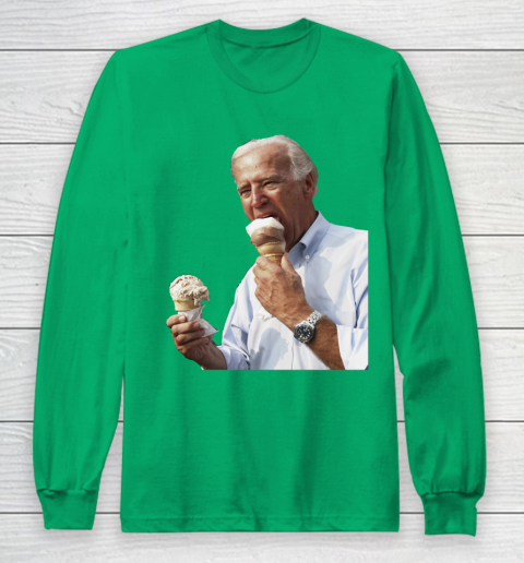 Joe Biden Eating Ice Cream Long Sleeve T-Shirt 4