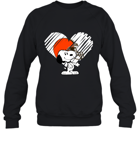 I Love Cleveland Browns Snoopy In My Heart NFL Sweatshirt