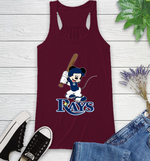 MLB Baseball Tampa Bay Rays Cheerful Mickey Mouse Shirt Racerback Tank 3