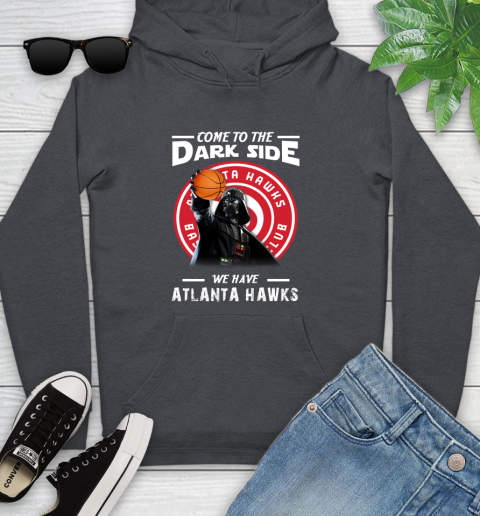 NBA Come To The Dark Side We Have Atlanta Hawks Star Wars Darth Vader Basketball Youth Hoodie 10