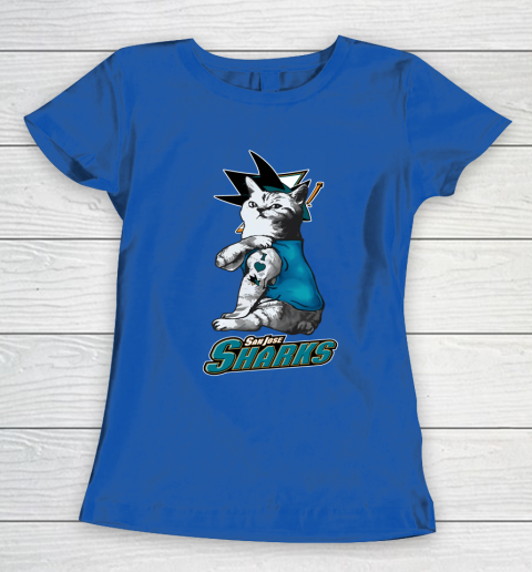 NHL My Cat Loves San Jose Sharks Hockey Women's T-Shirt 8