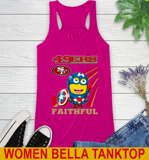 NFL Football San Francisco 49ers Captain America Marvel Avengers Minion Faithful Shirt Racerback Tank 6