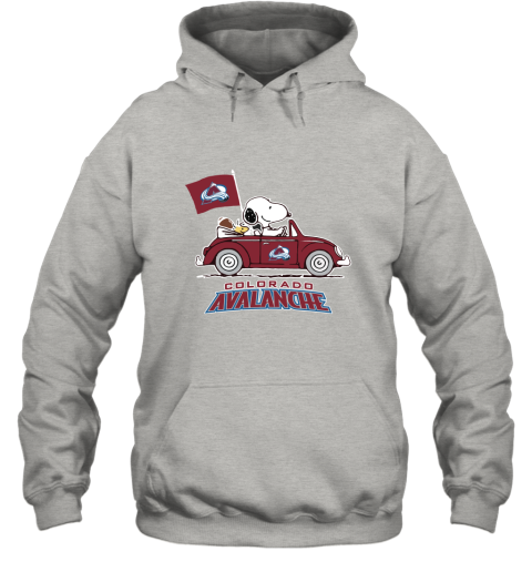 Snoopy And Woodstock Ride The Colorado Avalanche Car NHL Hoodie