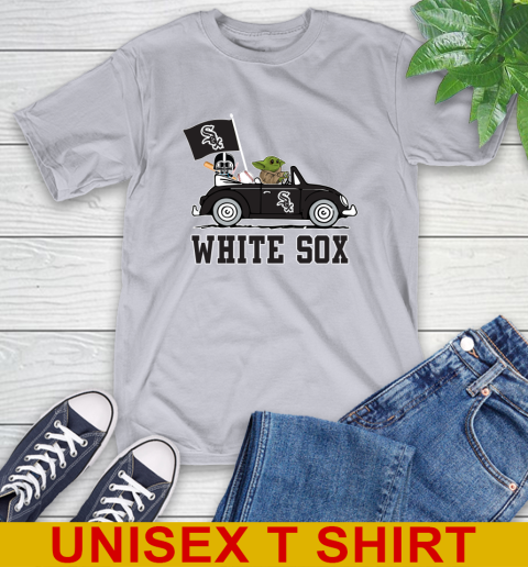 MLB Baseball Chicago White Sox Darth Vader Baby Yoda Driving Star Wars Shirt T-Shirt 6