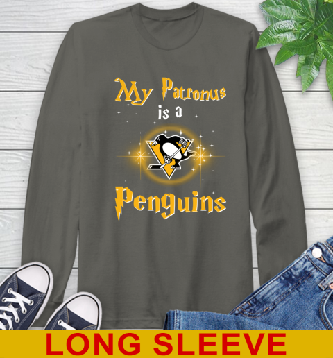 NHL Hockey Harry Potter My Patronus Is A Pittsburgh Penguins Long Sleeve T-Shirt 10