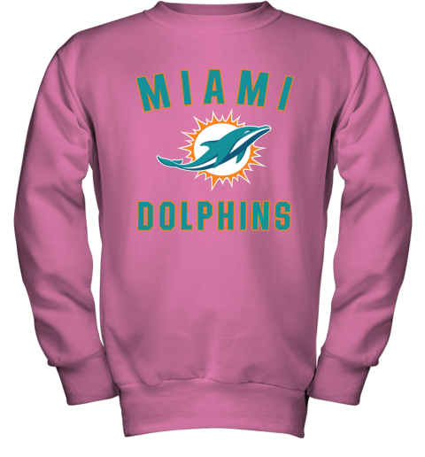 Miami Dolphins NFL Pro Line by Fanatics Branded Aqua Vintage Victory Youth Sweatshirt