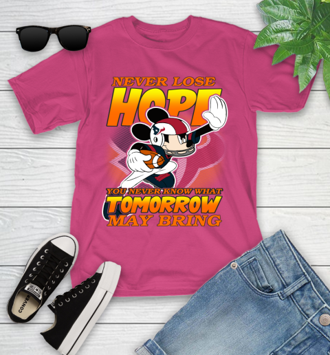 Houston Texans NFL Football Mickey Disney Never Lose Hope Youth T-Shirt 11