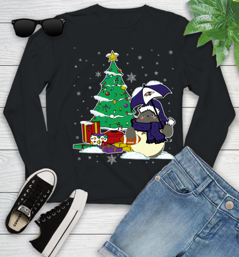 Baltimore Ravens NFL Football Cute Tonari No Totoro Christmas Sports Youth Long Sleeve